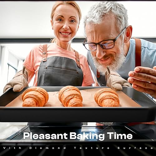 Miniatura 2 de Juego de 12 utensilios antiadherentes para hornear, apilables, no tóxicos, con estante y utensilios de cocina, juego de bandejas para galletas,