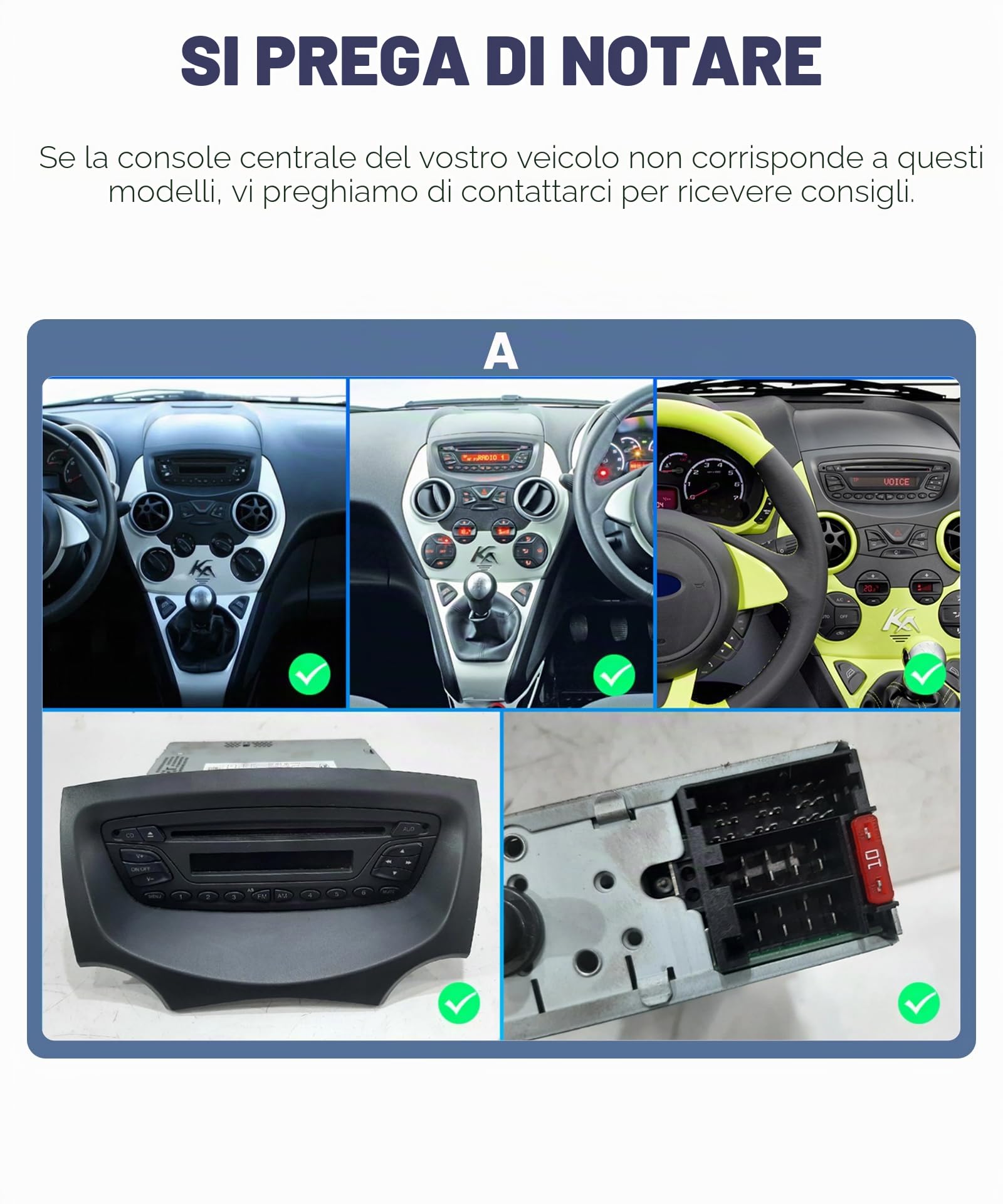 Rimoody Autoradio per Ford Ka 2008-2014 Carplay Wireless, 9 Pollici Touchscreen IPS Radio 2 din con Android Auto, Mirror Link, Bluetooth, FM/RDS, DSP, Comandi al Volante Retrocamera