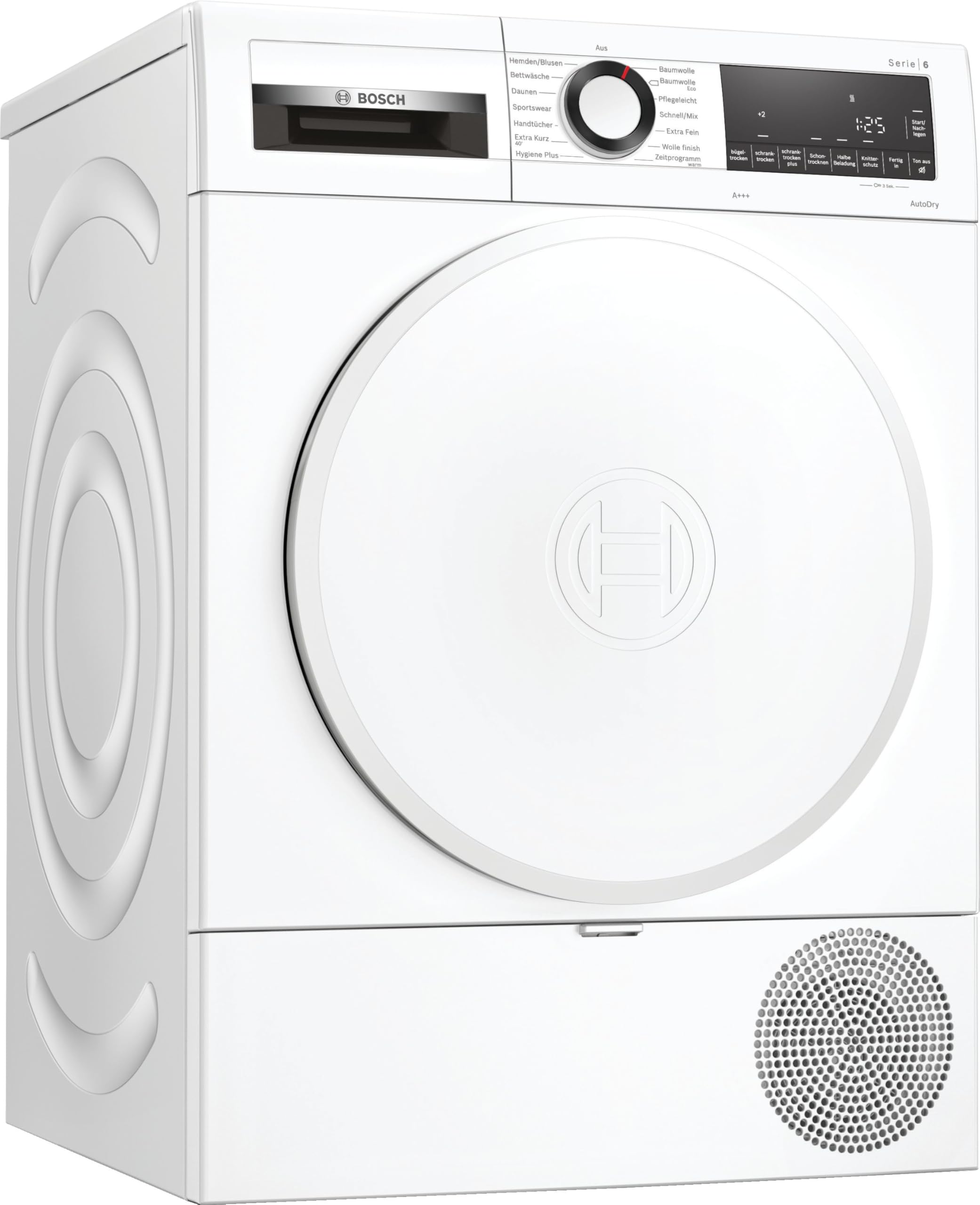 Bosch Wärmepumpentrockner für 8 kg Wäsche, Serie 6, A+++, 176 kWh/Jahr, Auto Dry, Anti Vibration-Design, Sensitive Drying-System, Umweltfreundliches Kühlmittel, Weiß, WQG233D20