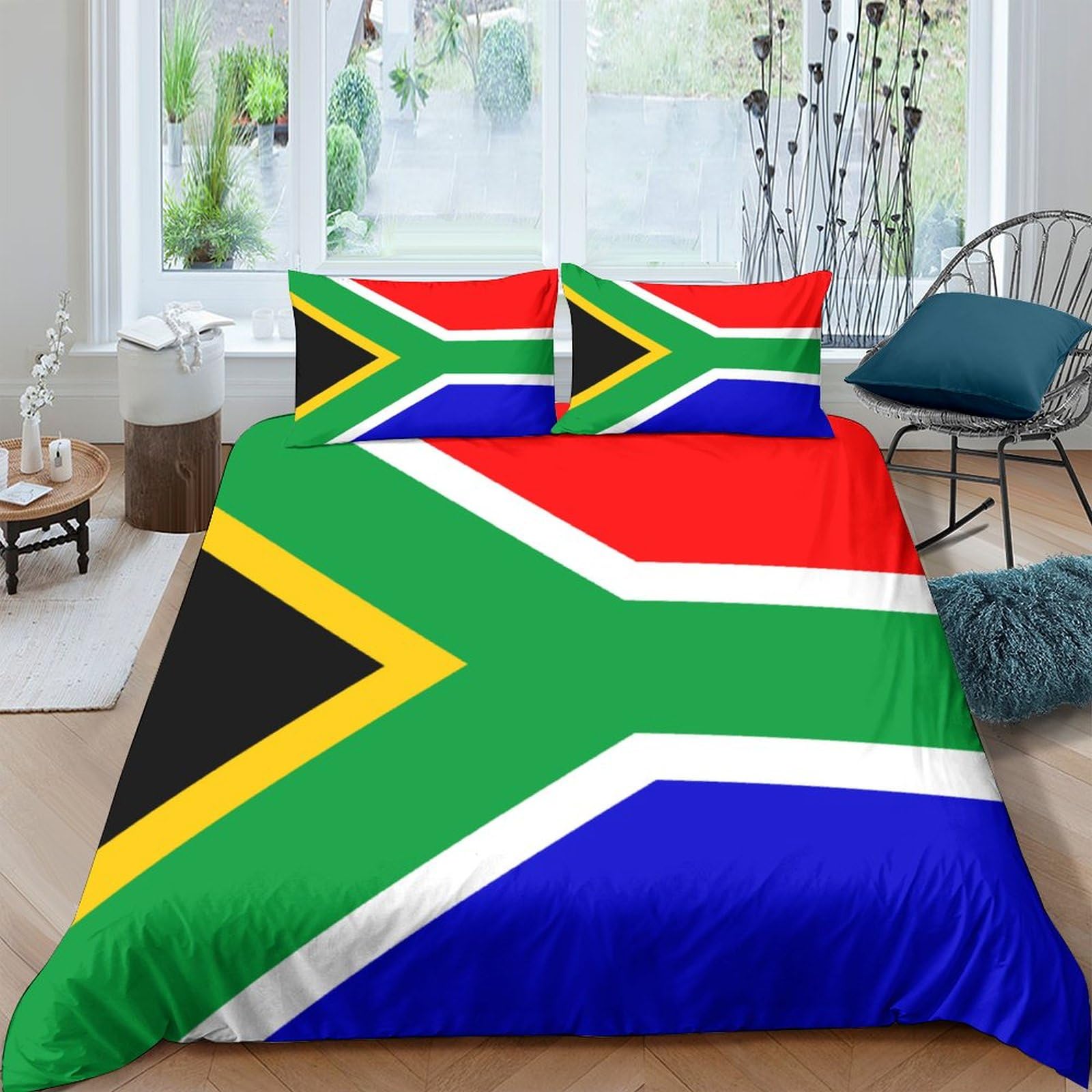 AAHARYA Flag of South Africa 3 Pieces Duvet Cover Set 3D National Flag Printed Bedding Quilt Duvet Cover with Zipper Closure for Kids Teenagers Adult, Ultra Soft Microfiber Bedding King（220x240cm）