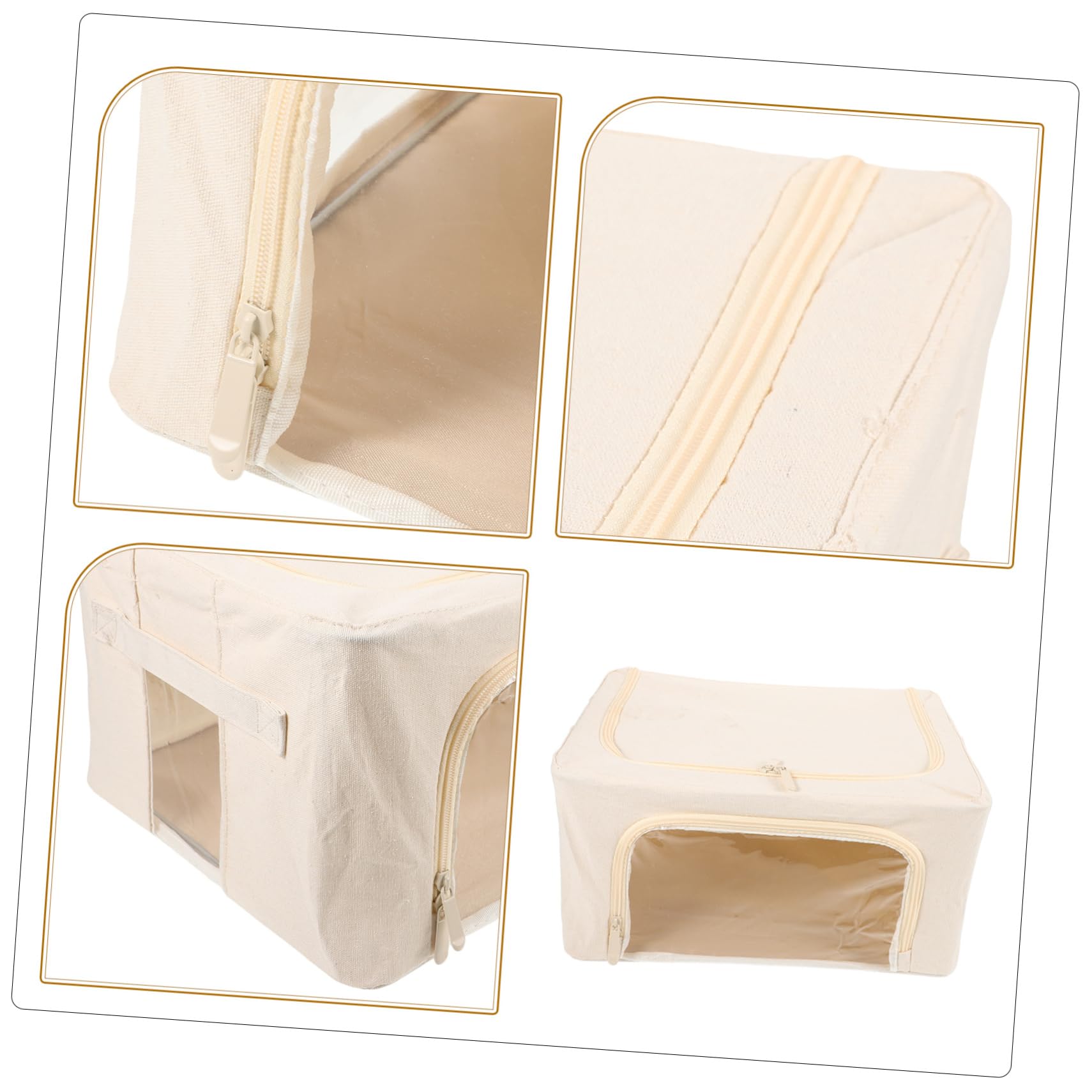 Borsa Portacoperte Pieghevole 22l in Poliestere-cotone Telaio in Acciaio | Beige, Grande Capacità, Traspirante e Robusta, per Coperte e Piumoni, Struttura Anti-deformazione