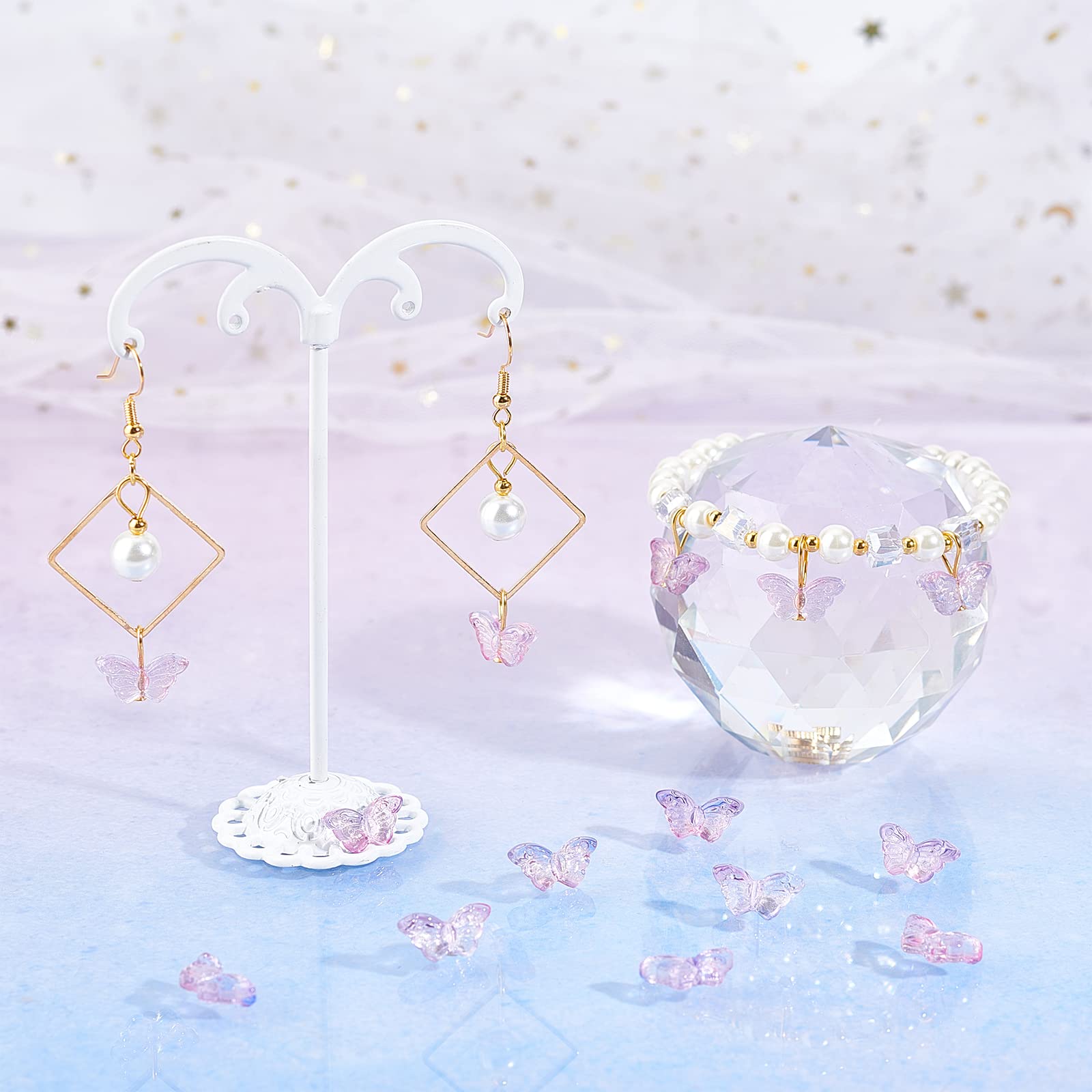 Amazon.co.jp: SUNNYCLUE 100個 蝶 ビーズ バタフライ アクリルビーズ 