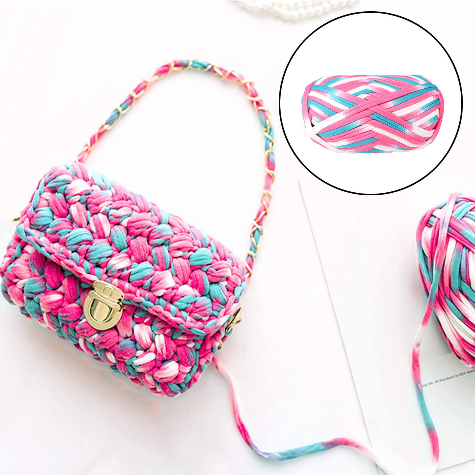 2 Pièces Fil De Crochet En Tricot, Fil Épais à Crocheter Ou à Tricoter, Fil De Laine à Tricoter, Fait Main Cordon Fil Coton Pour Crochet Tricoter