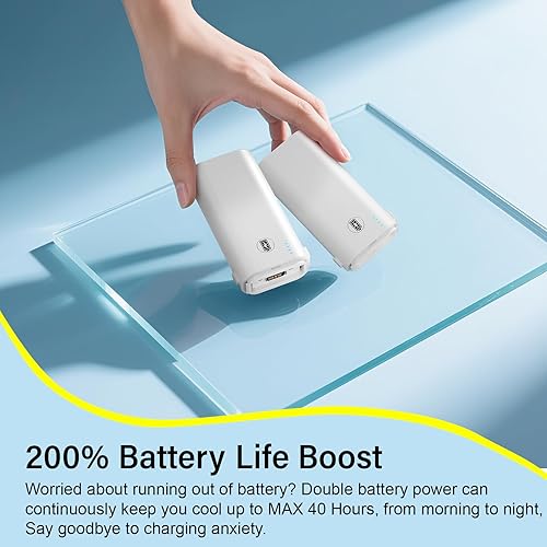 Miniatura 2 de HandFan Ventilador de mano portátil de 10400 mAh, ventilador de mano de larga duración de 40 horas recargable, mini ventiladores personales