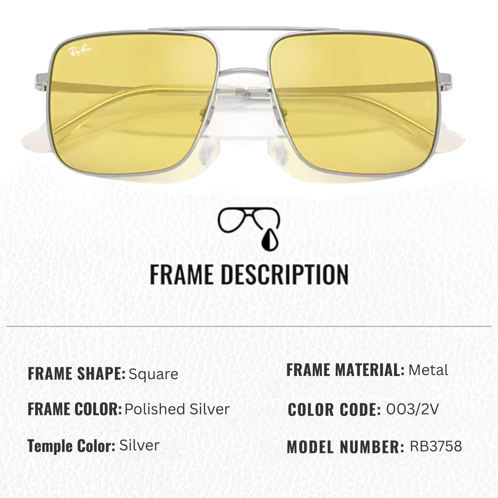 Ray-Ban RB3758 ARI BIO BASED quadratische Sonnenbrille für Damen und Herren mit offiziellem Rayban Brillen-Set