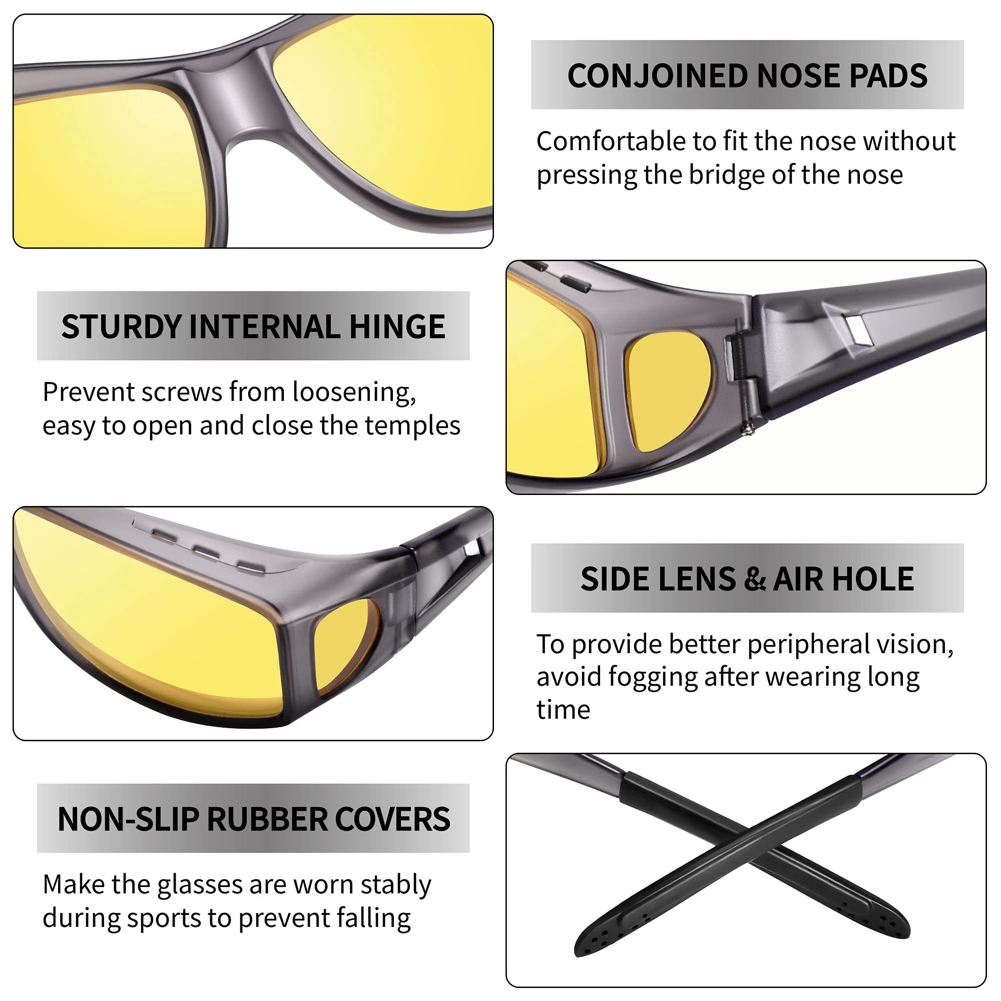 Snapklik.com : URUMQI Night Vision Driving Glasses Fit Over Glasses For ...