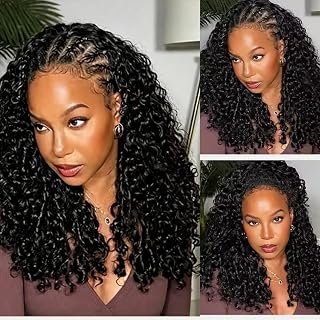 Burmese Curly Half Wig Human Hair Wear and Go Glueless Curly Half Wig for Women 3 In 1 Seamless Flip Over Glueless Wigs Human Hair with Drawstring 200% Density Headband Wig Beginner Friendly 18 Inch