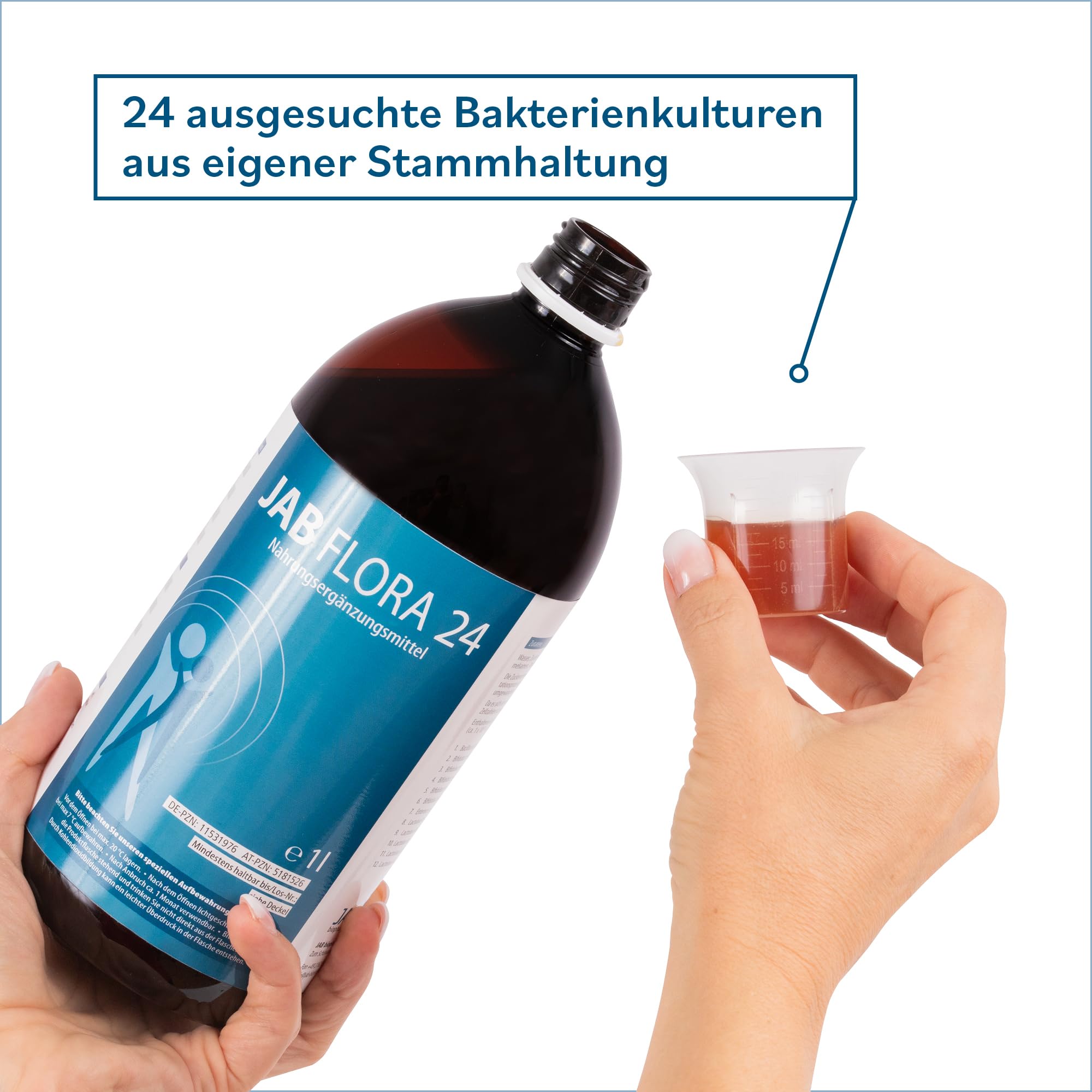 JAB Flora 24 - Probiotisches Fermentgetränk, 24 Bakterienstämme - 1.000 ml