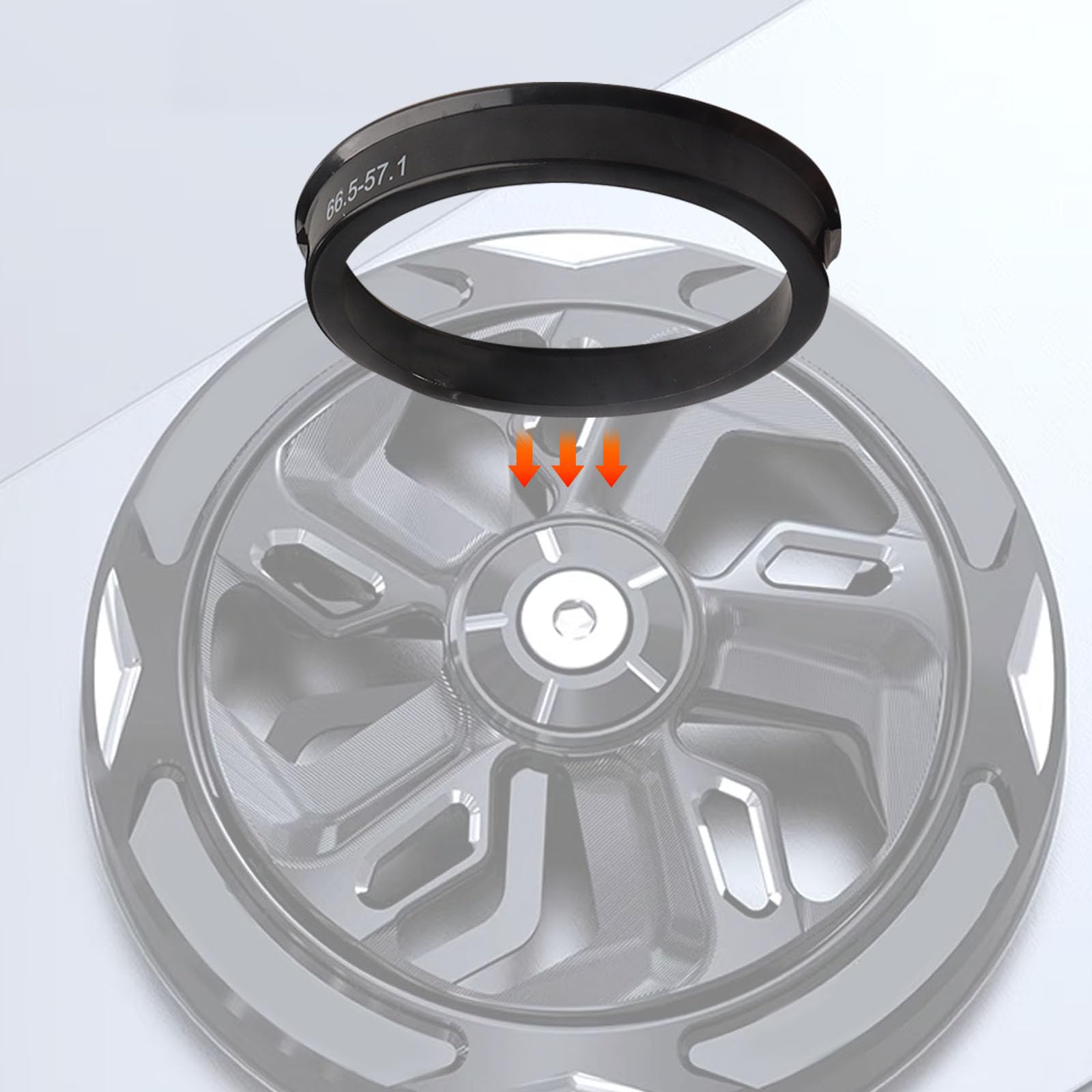 8 Anneaux De Centrage 57.1 à 66.6mm - Plastique Noir Pour Jantes Voiture - Universel
