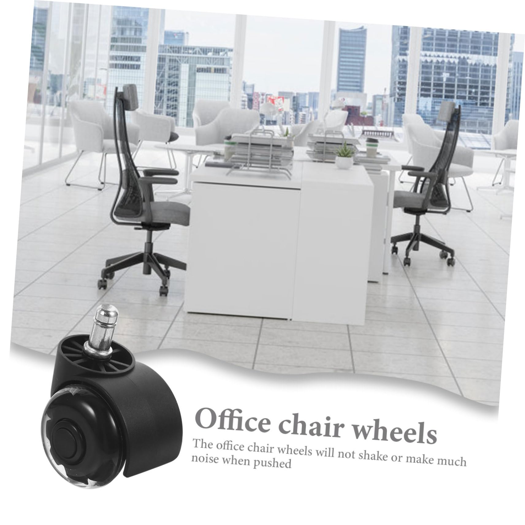 PRETYZOOM 5 Ruedas de Repuesto de Pu para Silla de Oficina, Movimiento Suave y Silencioso, para Muebles, Instalación Fácil, Pack de 5