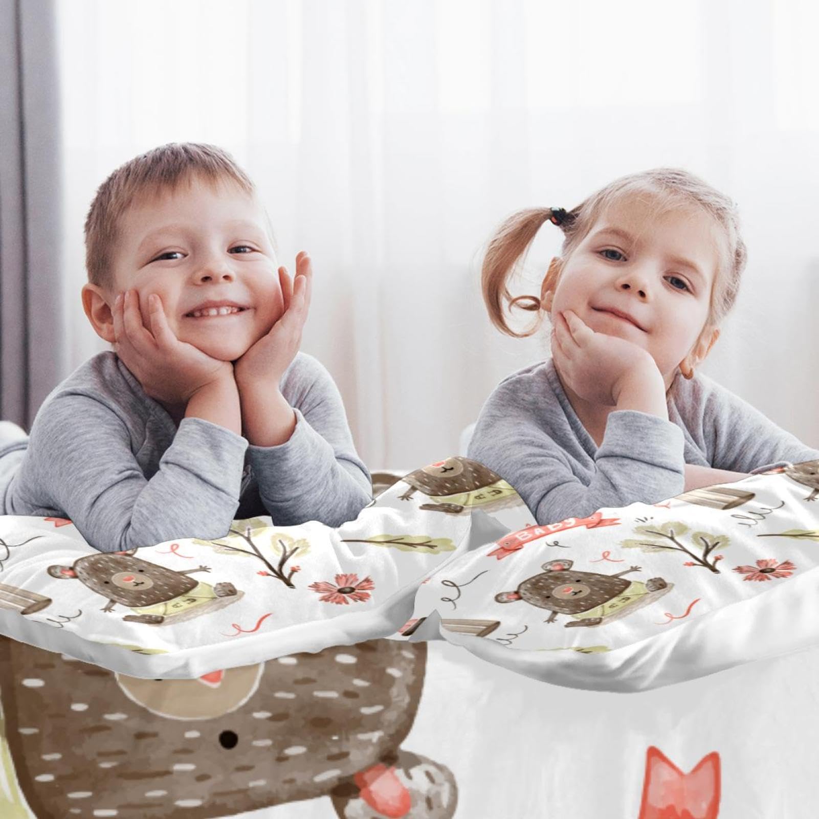 3 szt. zestaw poszewek na kołdrę typu queen, oddychający zestaw pościeli Tencel z 2 poszewkami na poduszki, niegniotące się zestawy pościeli dla dzieci, nastolatków, akwarela, niemowlę