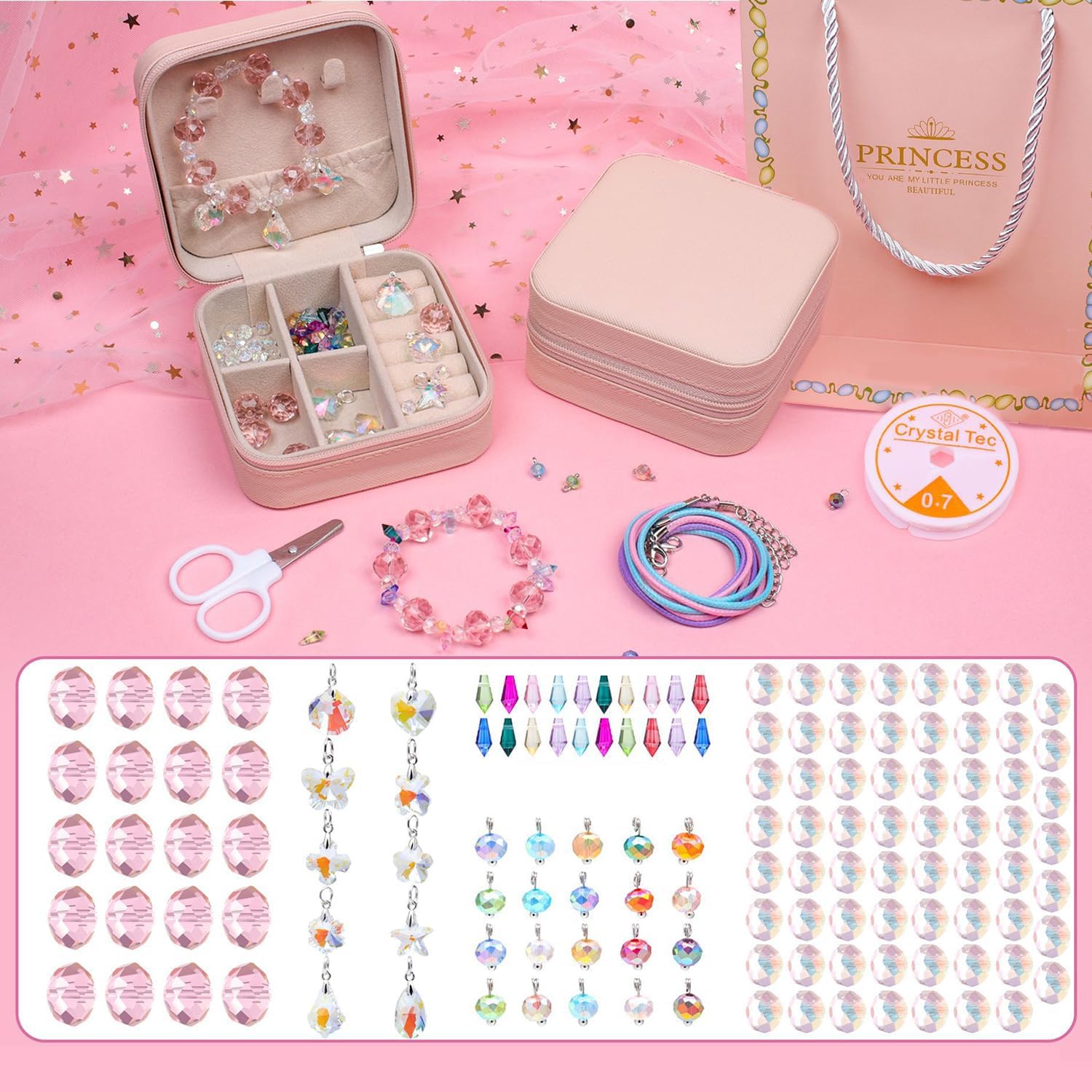 Jorunb Bracelet Making Kit for Girls,139pc Charm Bracelets Kit with