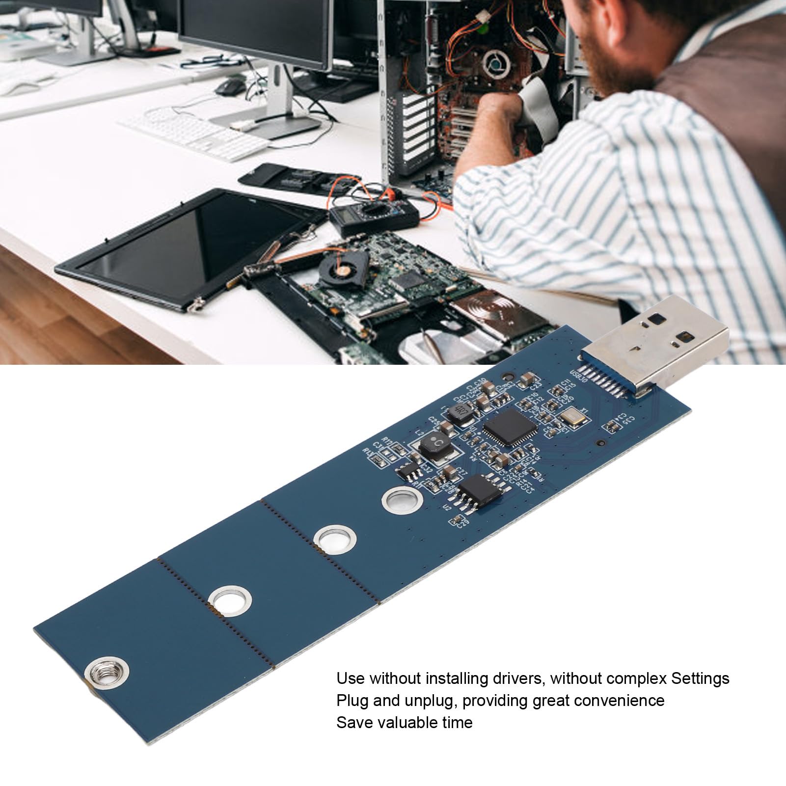 Adattatore NGFF M.2 SSD A Sata 3.0, Scheda Convertitore Con Porta Mini USB 5 Pin
