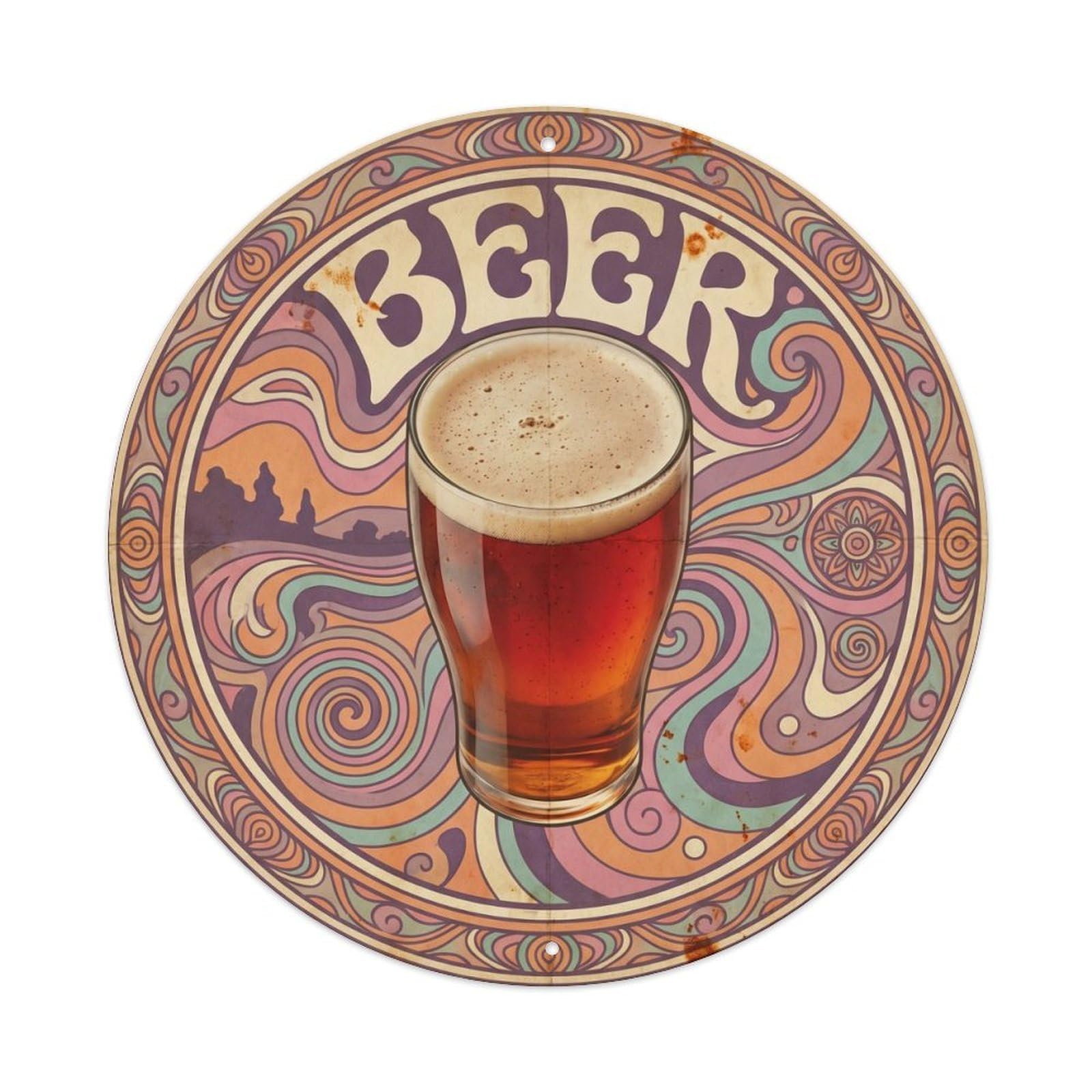 Olyhtr 8X8inch Classic Style Craft Beer Celtic Brewery Beverage Retro Psychedelic Metal Tin Sign