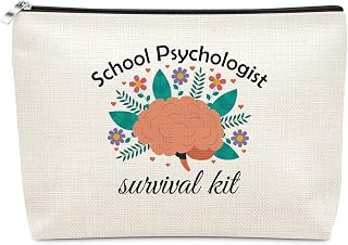 Psychology Gifts for Women Makeup Bag Psych Gift for Daughter Sister Aunt Appreciation Gift for School Psychologist Cosmetic Bag Therapist Birthday Gifts Christmas Graduation Present Travel Pouch