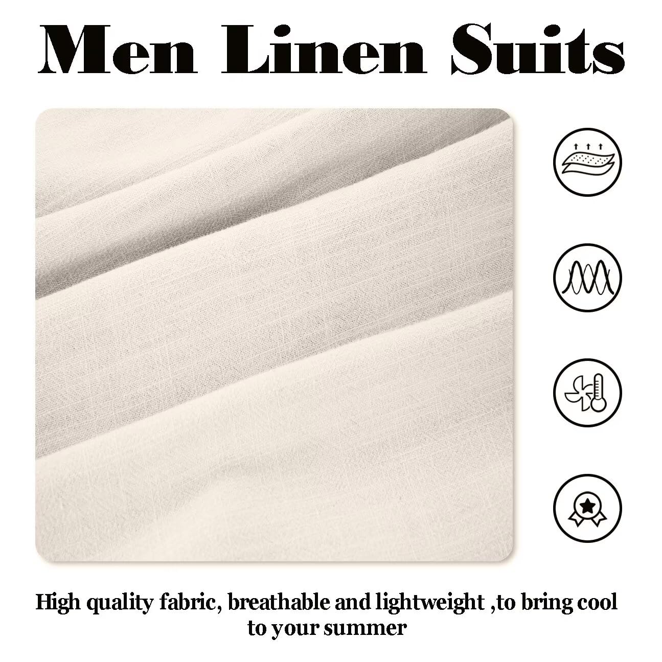Costume rétro en lin pour homme - Costume d'été - Coupe ajustée - 3 pièces - Léger - Veste - Gilet - Pantalon - Smoking