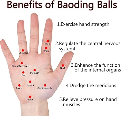 Miniatura 4 de Fengshuibringluck Bolas de salud chinas Baoding de cristal natural de 1.6 pulgadas para terapia de manos, ejercicio y alivio del estrés (rayas