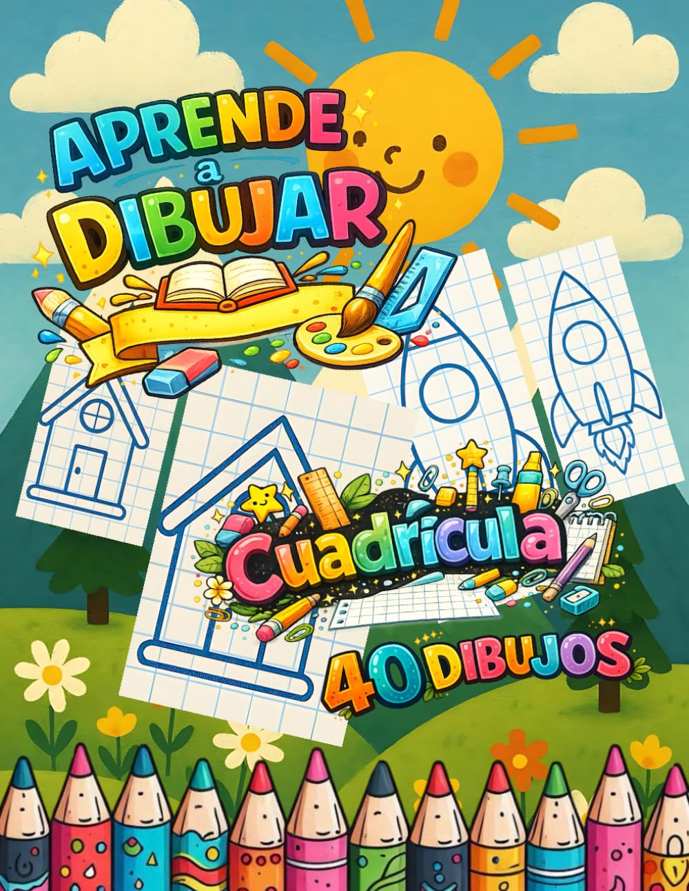 Aprende a dibujar. Cuadriculas.: 40 dibujos.