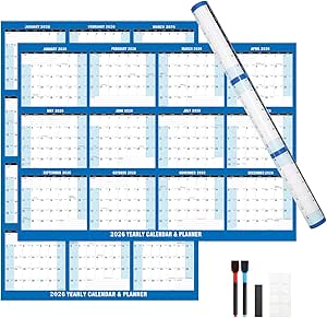 24" x 34" 2026 Wall Calendar Dry Erase 12 Month Academic 24" x 34" 2026 Wall Calendar Dry Erase 12 Month Academic