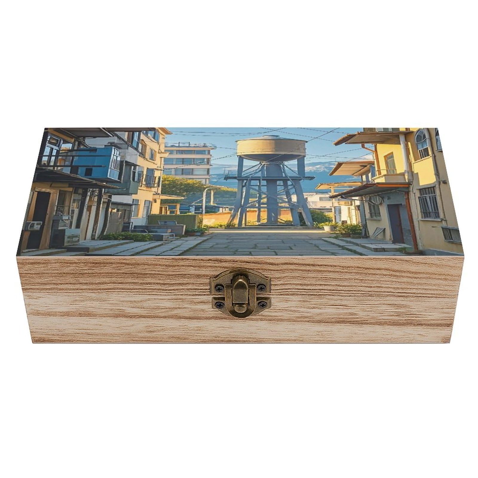 LZQPOEAS Alley Wooden Box Storage Space to Organize Jewelry in A Beautiful Small Storage Box Decorative Card Boxes Memory Treasure Boxes for Crafts And Photo Storage