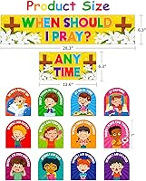 Vista 7 de FLYAB Juego de decoración de tablón de anuncios con texto en inglés «When Should I Pray» («When Should I Pray»)