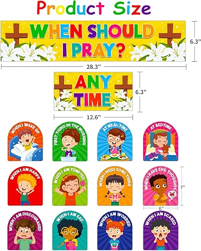 Miniatura 7 de FLYAB Juego de decoración de tablón de anuncios con texto en inglés When Should I Pray (When Should I Pray)