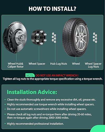 Miniatura 5 de SCITOO 4 espaciadores de rueda de 6 x 5.5 pulgadas, orificio de 1.5 pulgadas, pernos de 4.252 in, espaciadores de rueda de 6 lengüetas, sin ajuste