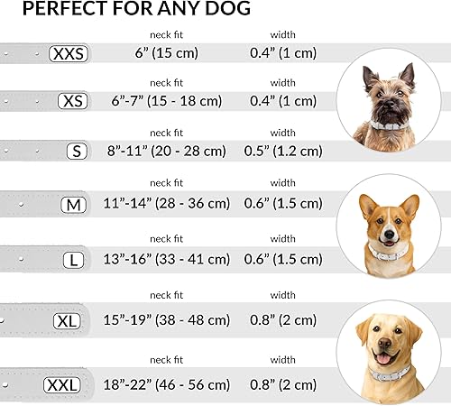 Miniatura 10 de CollarDirect Collar de perro de cuero enrollado, collar redondo acolchado suave para cachorros, collar de cuero genuino hecho a mano, collares para
