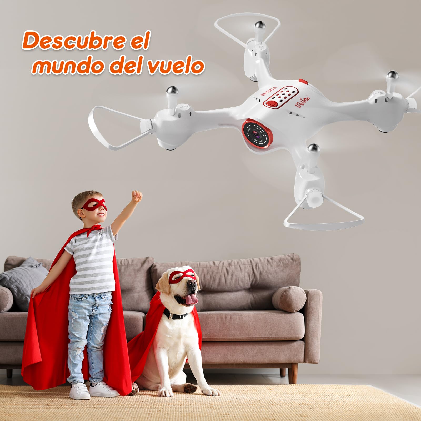 Loolinn | Drones como Regalo para Niños - Dron con Cámara, Transmisión en Tiempo Real Fotos y Videos, Muy Fácil de Volar, Dron con Luz LED/Certificación Aprobada C0 (Regalos para Niños y Niñas)