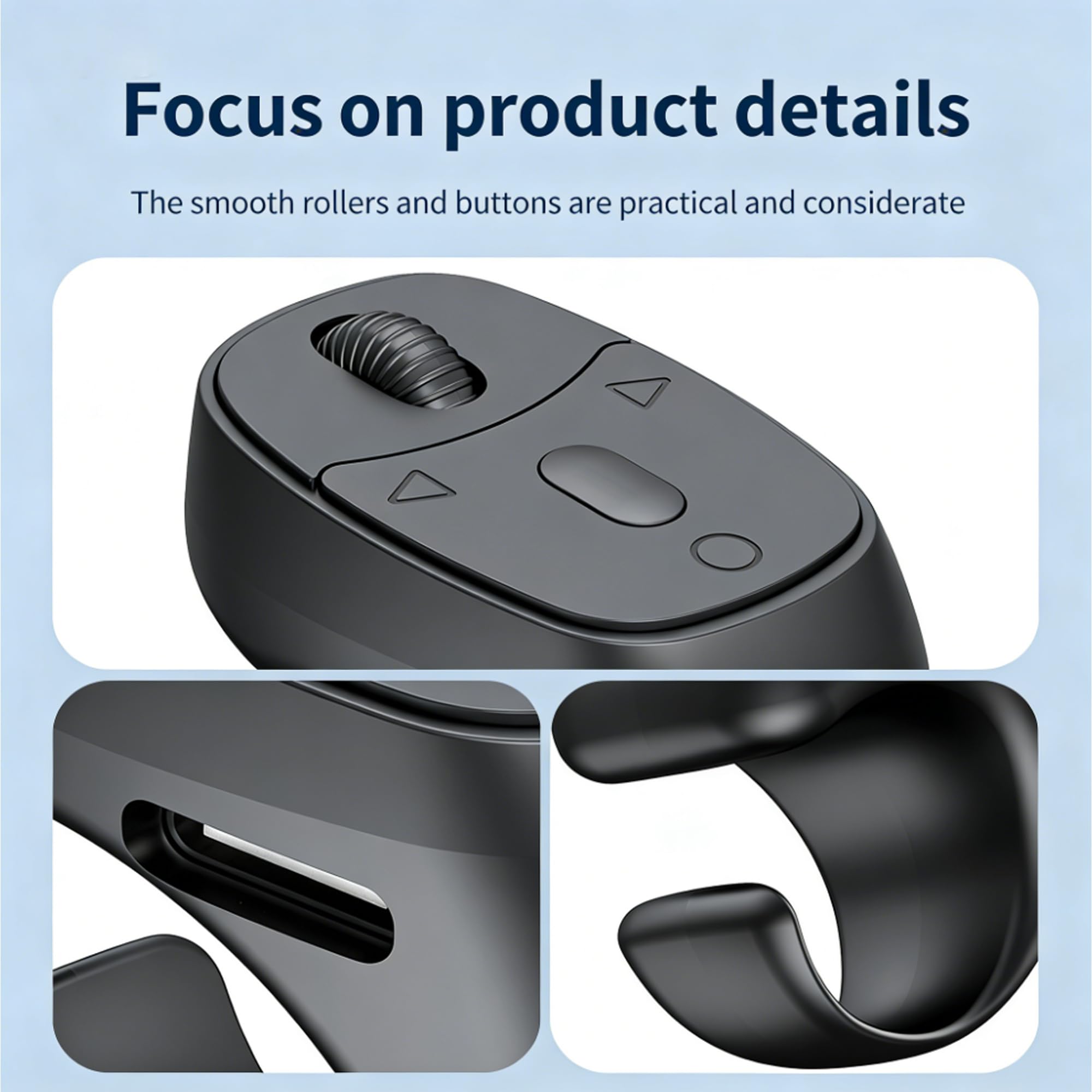 Anillo de desplazamiento remoto para video, control remoto de cámara Bluetooth, anillo inalámbrico para iPhone, Android, manos libres, grabación de video y control remoto de música