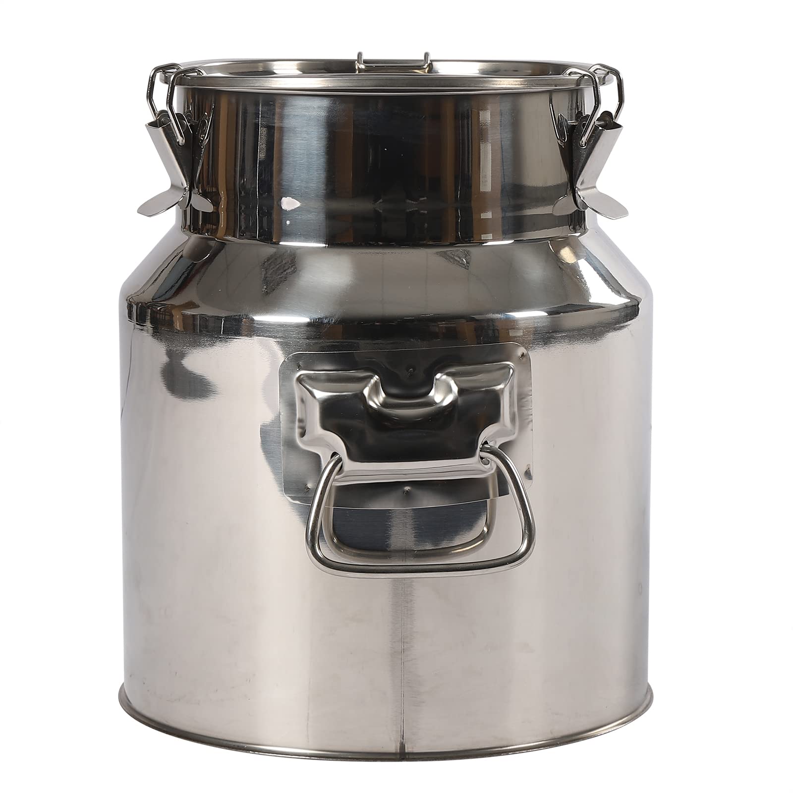 201 Edelstah - Jarra hermética para leche, tapa a prueba de fugas, recipiente de acero inoxidable con junta de silicona, depósito de leche con asa para vino, aceite, zumo (14 L)