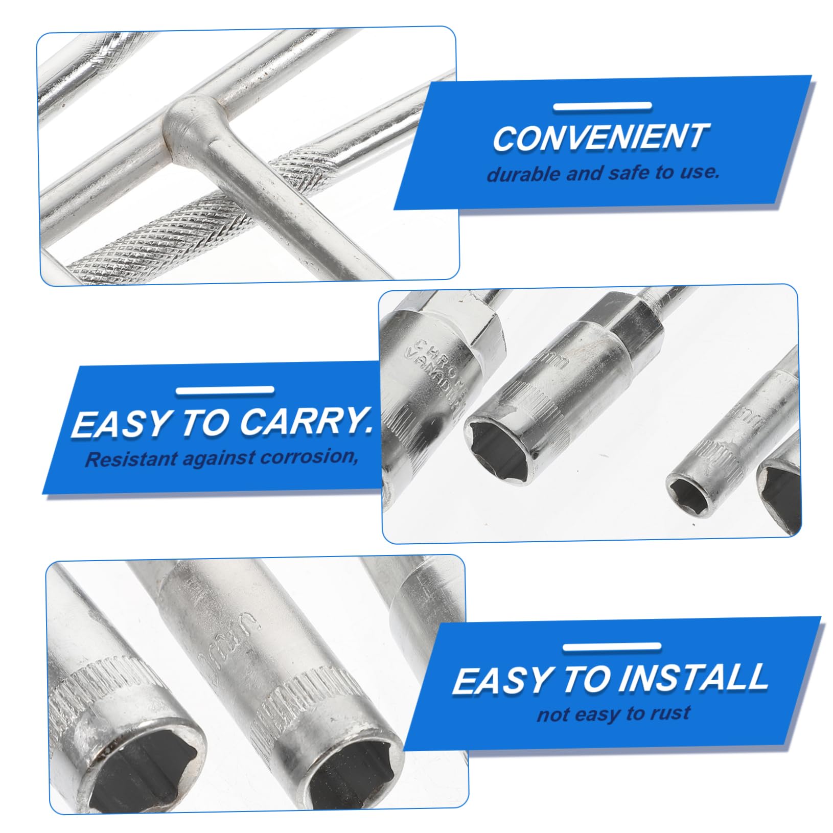 Angoily Jeu de Clés Douille T 7pcs en Acier Chrome-vanadium, Pratiques et Antirouille, pour Réparation et Outils Moto Professionnels, Tailles 8mm à 19mm