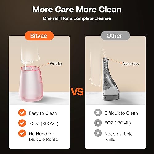 Miniatura 65 de Bitvae Púas de dientes de agua para irrigador dental portátil, irrigador oral portátil inalámbrico, potente y recargable, cuidado de apoyo, IPX7