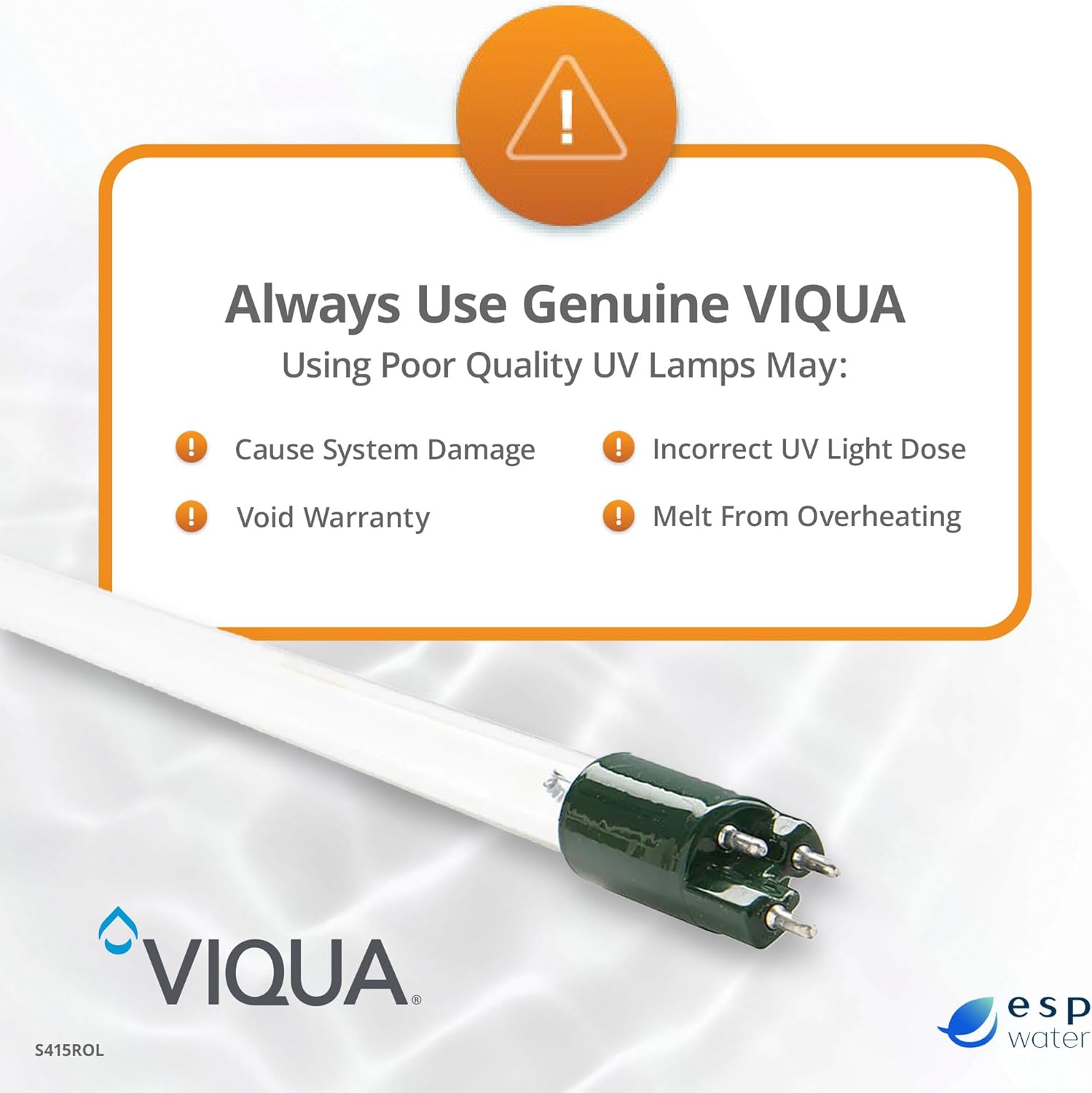 Viqua S415ROL UV Ozone Replacement Lamp for S2Q-OZ System – Genuine OEM 185nm Ozone Producing Bulb for Hot Tubs and Spas UV Lamp