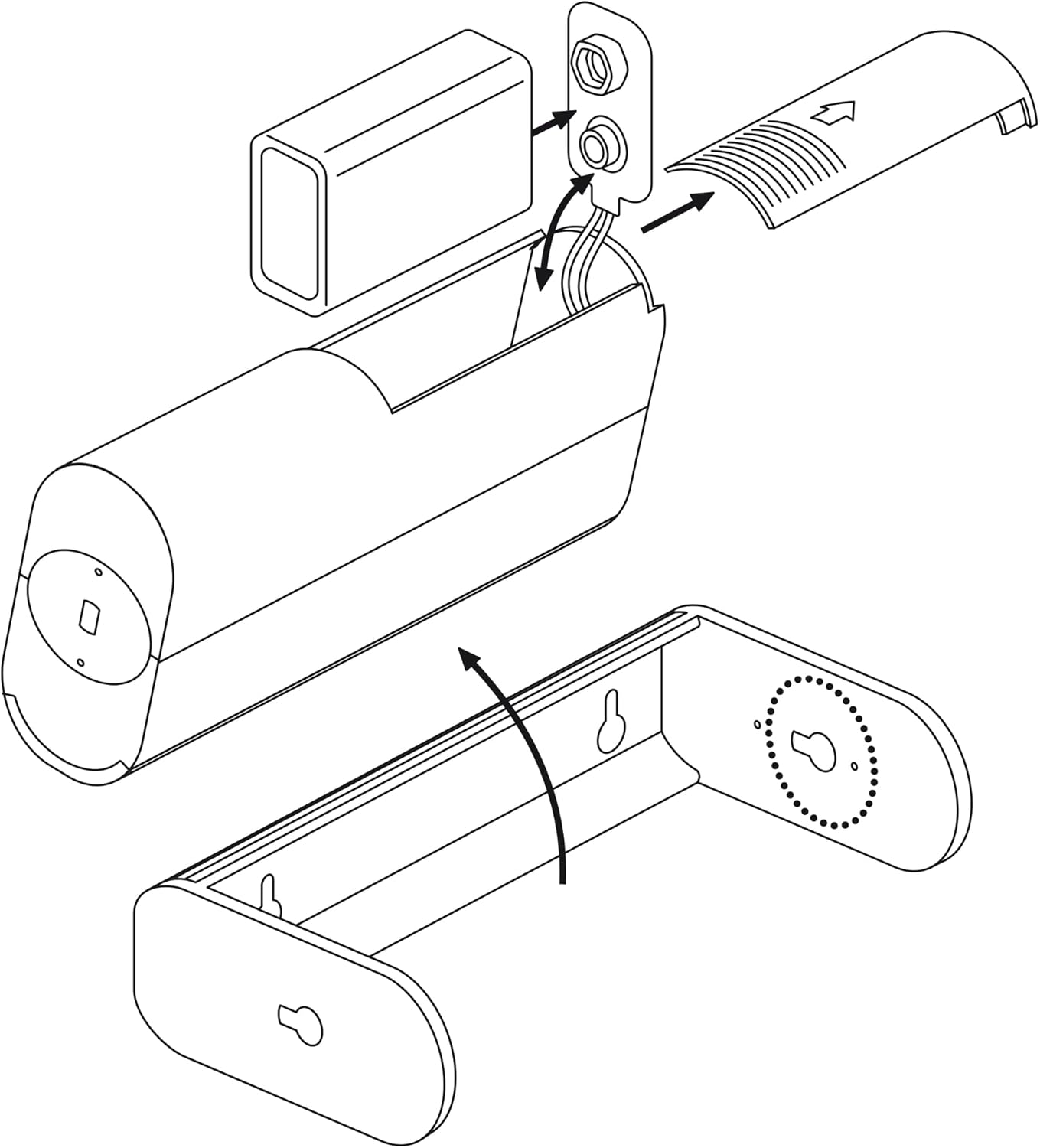 Батареяны орнотууну жана бекитүүчү кронштейндин жыйындысын көрсөткөн диаграмма