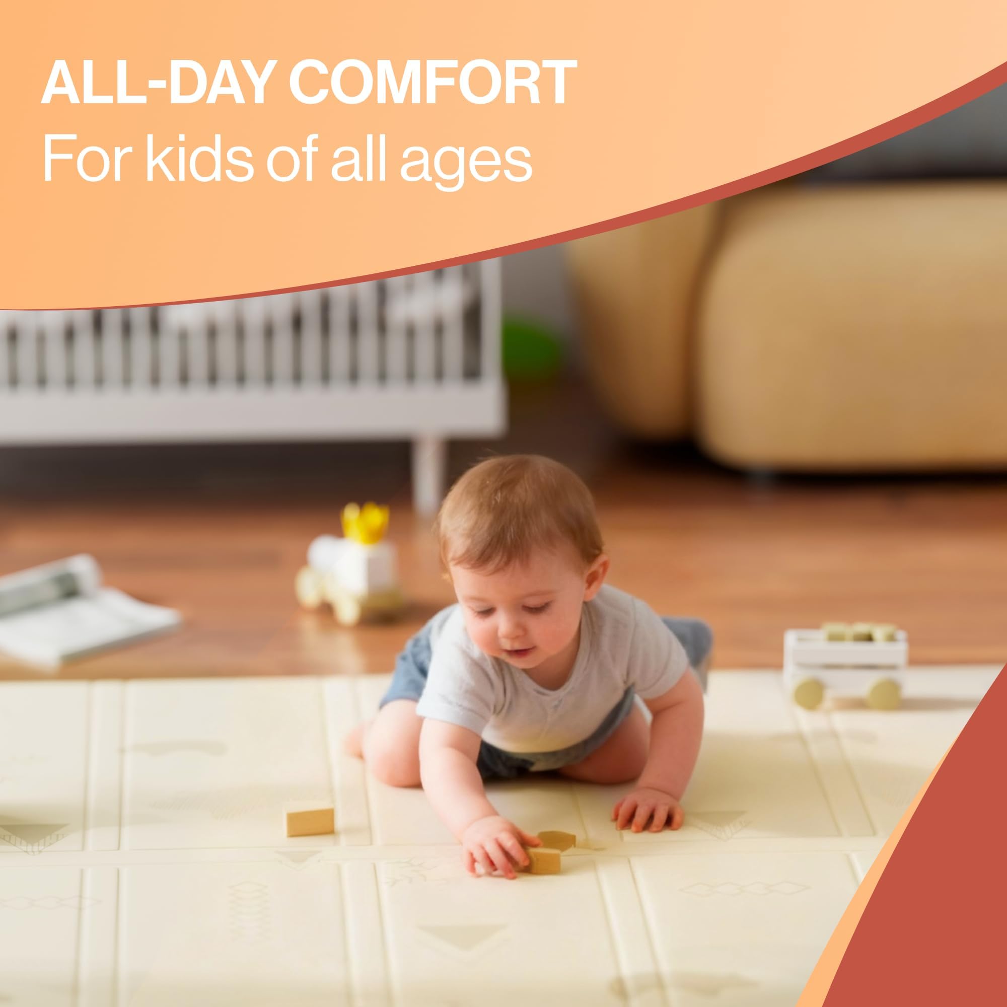 Baby Play Mat, Large Reversible & Foldable Waterproof Foam Playmat 200x180cm, Double-Sided Non-Slip Toddler Floor Mat for Crawling, Tummy Time, Nursery, Portable Floor Mat, Farm — view 2