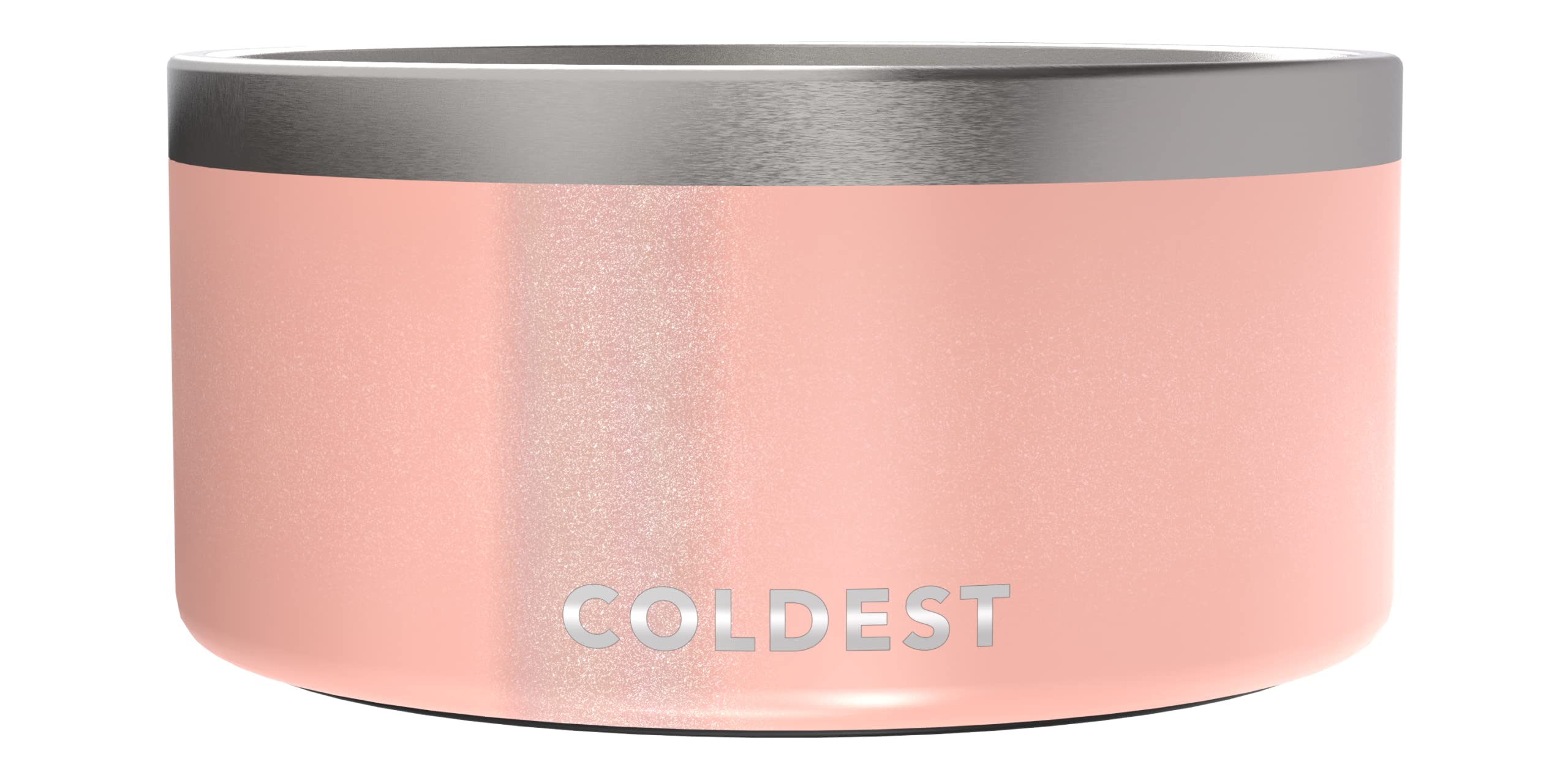 Coldest Dog Bowl, Anti Rust Metal & Non Slip Dog Bowls Large, Spill Proof Heavy Duty 3 Layers Insulated Dog Bowl, Food & Water Bowl for Dogs, Cats, Dishwasher Safe (200 oz, Forever Pink Glitter)