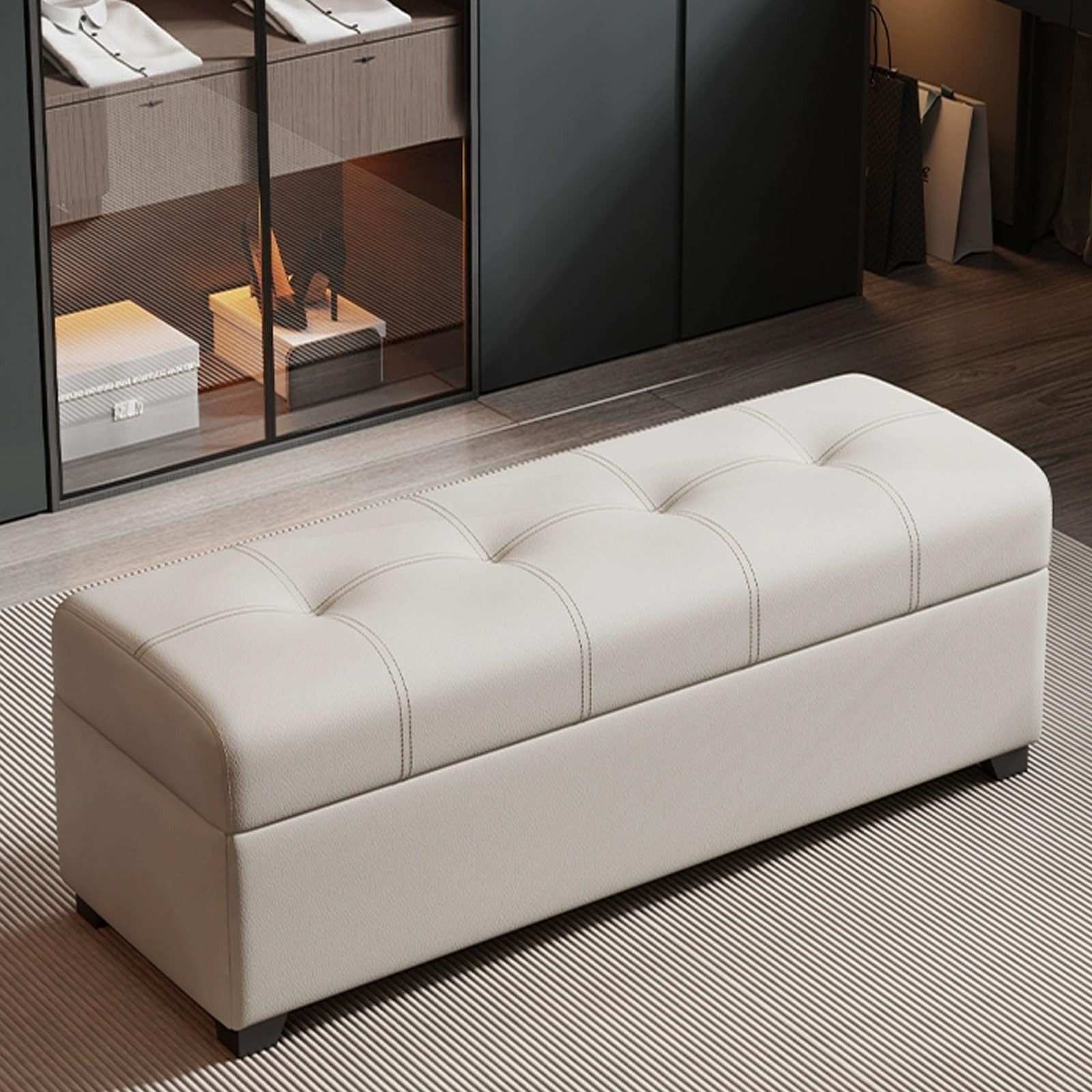 Banc de rangement et etagere a chaussures pour optimiser une entree