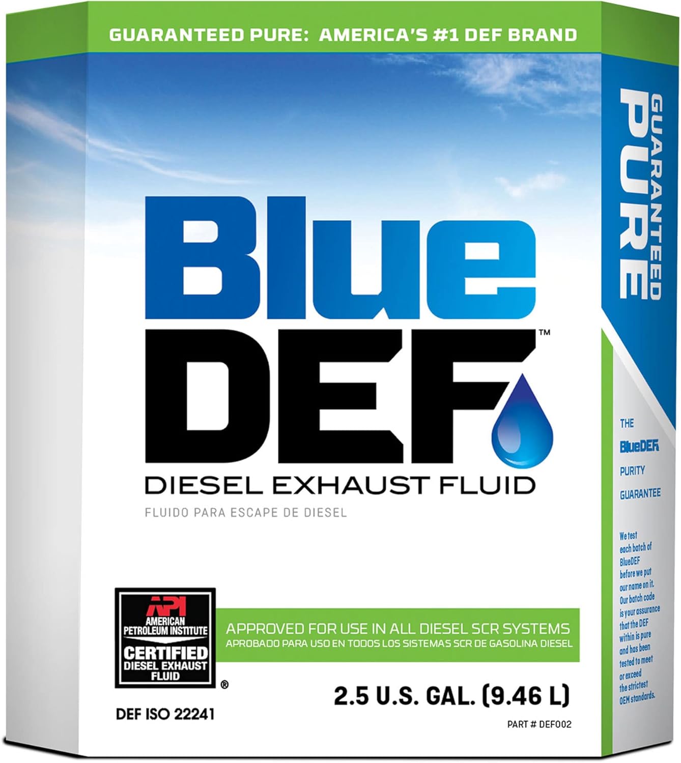 BlueDEF Diesel Exhaust Fluid Synthetic Urea Deionized Water 2.5 Gallon (5 Pack)
