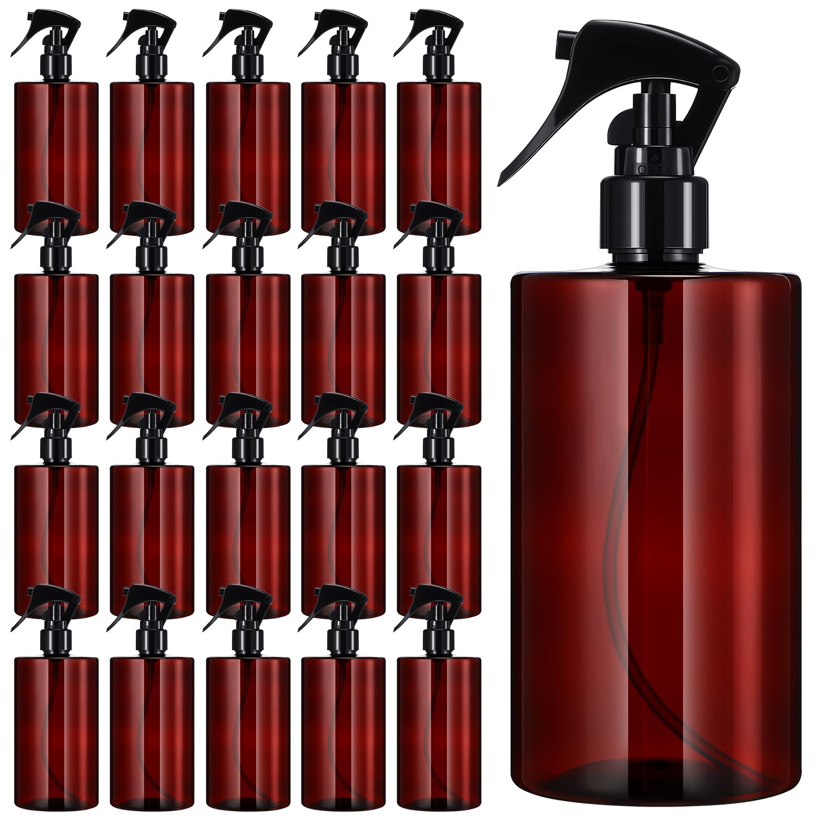 Flacon vaporisateur vide pour huiles essentielles et soin des cheveux en lot de 20 ambrés