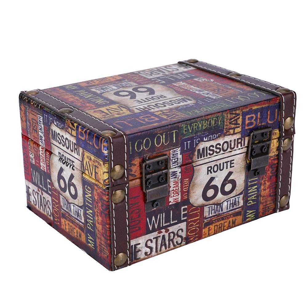 Tnfeeon Aufbewahrungsbox aus Holz, Vintage-Schmuck-Organizer, Gut Zum Präsentieren von Schmuck, Großes Fassungsvermögen und Exquisites Design (2208A-05-66 Autobahn)
