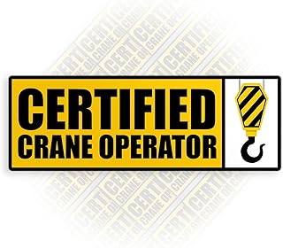 Certified Crane Operator Sticker Crane Operator Hard Construction Worker Mechanic Blue Collar Waterproof Die-Cut Vinyl Stickers for Water Bottle Laptop Hard Hat Kindle Decal Decor