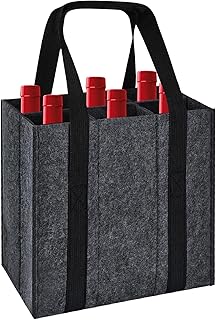 Sac à bouteilles en feutre 6 compartiments de 1,5 l chacun, porte-bouteilles pliable, résistant à la déchirure, porte-bouteilles pliable pour bouteilles d'eau, bouteille de vin, bière et