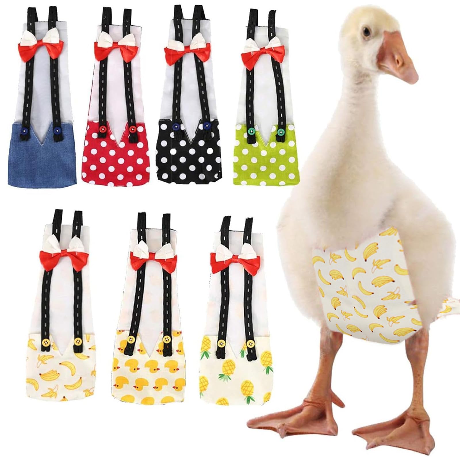 QBLEEV Pet Cole Duck Diapers for Baby Ducks, Chicken Diapers for Real Hens, Fashionable Duckling Nappy Poultry Cloth for Indoor Chick Goose Hen
