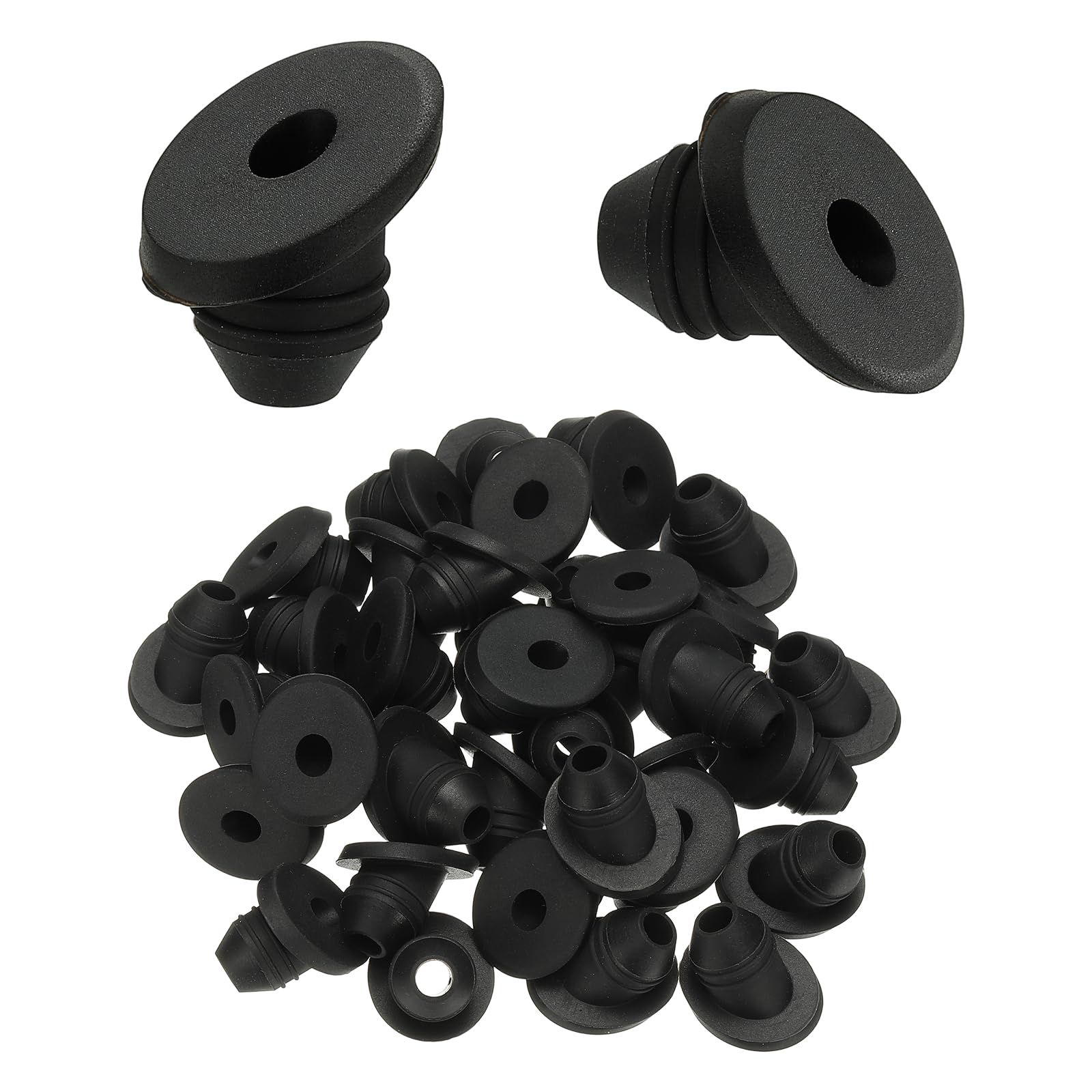 PATIKIL 240Pezzi Guarnizioni In Gomma Per Cavi Da 1/8" 3/16" 5/32" Per Ringhiere, Kit Hardware Per Guarnizioni A 30 Gradi Per Tubi Metallici, Manicotti Protettivi, Nero