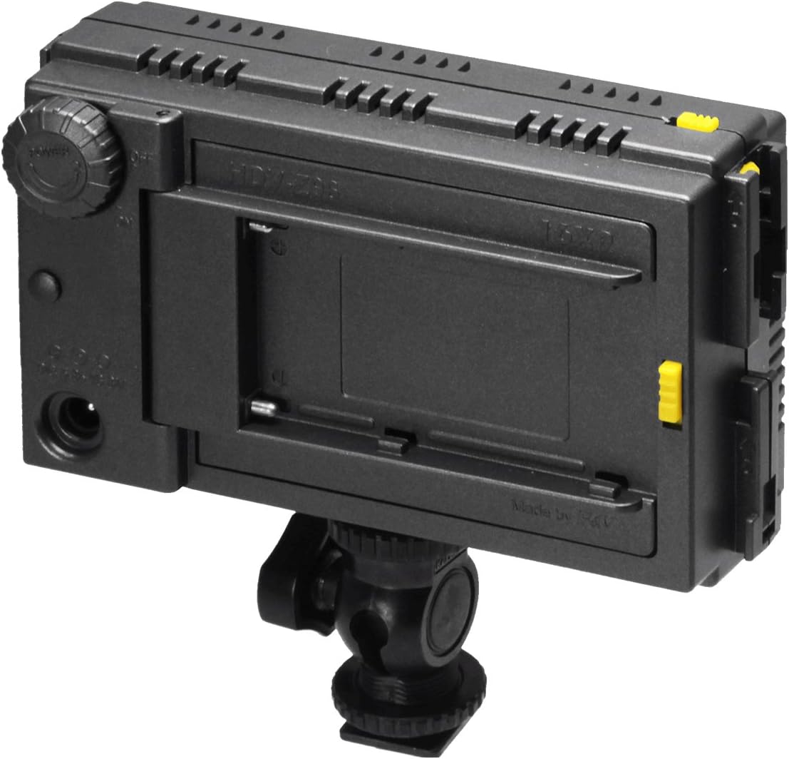 Back view of the F&V HDV-Z96 LED light showing the battery compartment and dimmer dial