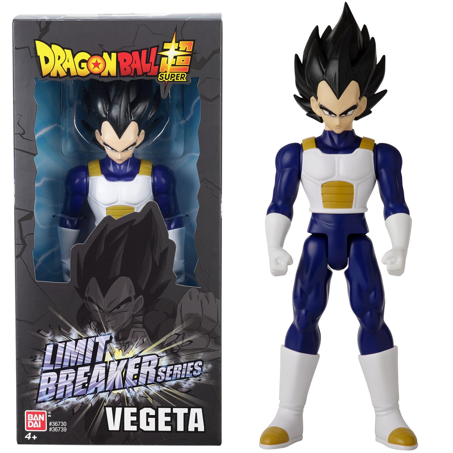 Dragon Ball Super Bandai Vegeta - Figurina Gigante Limit Breaker 30 cm - Licenza Ufficiale Dragon Ball - Grande Action Figure Vegeta articolata - Giocattolo per bambini 4 anni e + - 36739
