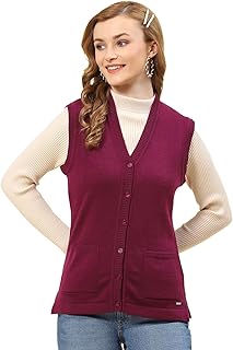 monte carlo Womens Solid V Neck Sleeveless Cardigan (1240718SL)-picture-10