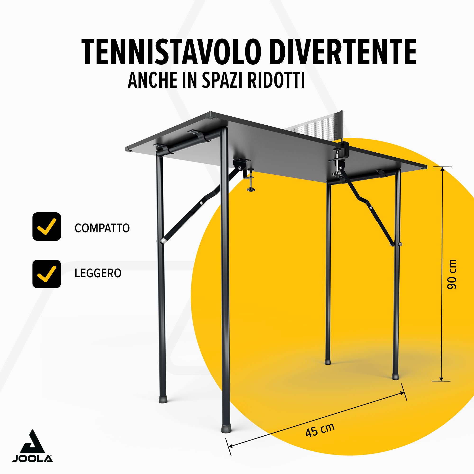 JOOLA Tavolo da ping-pong, mini tavolo da ping-pong per interni, con rete da ping pong inclusa