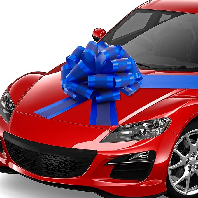 Car Bow Pull Bow Car Gift Wrapping Bow with 20 ft Christmas